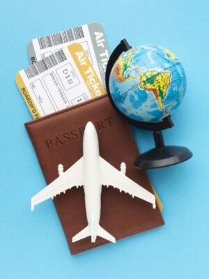 arreglo-de-pasaporte-y-boletos-con-vista-superior